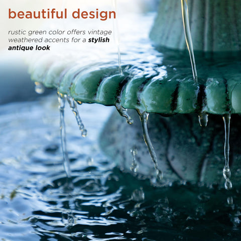 Easy setup by Alpine ensures quick enjoyment of a decorative fountain.