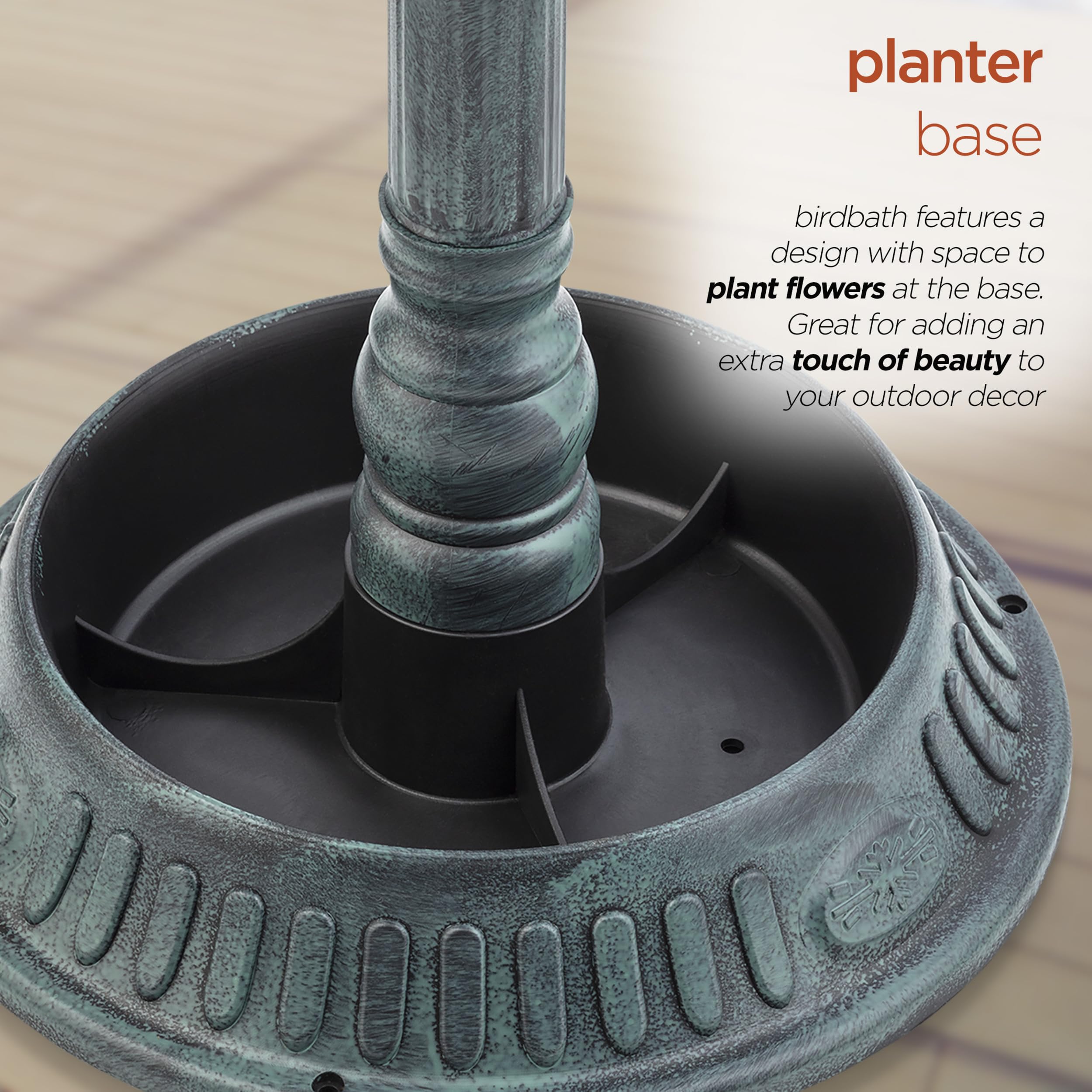 Stable base design keeps the bath steady in wind