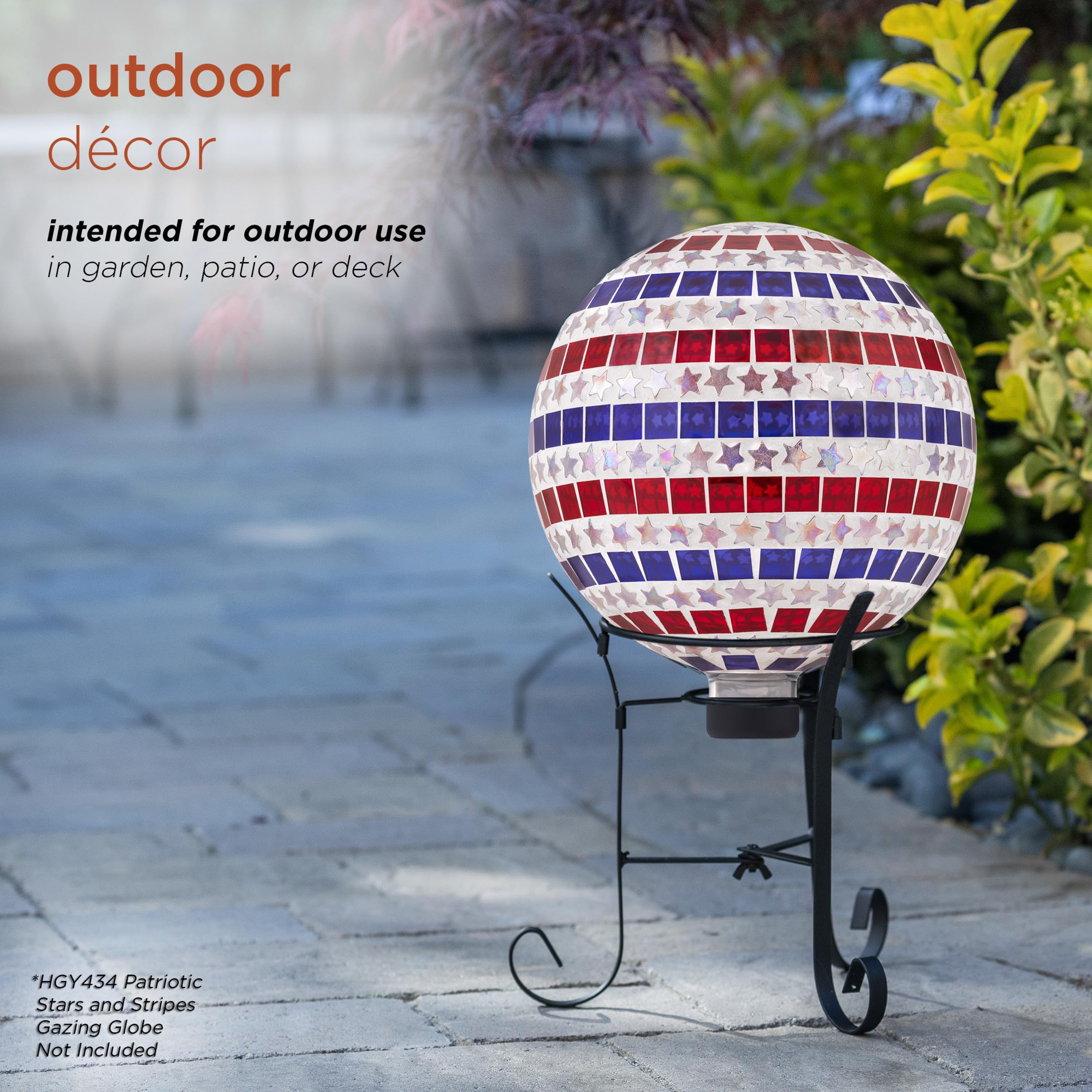 Alpine Gazing Globe Stand black finish complements any globe color.