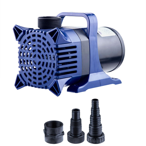 Alpine PAL3100 pump front view shows compact size for tight pond spaces