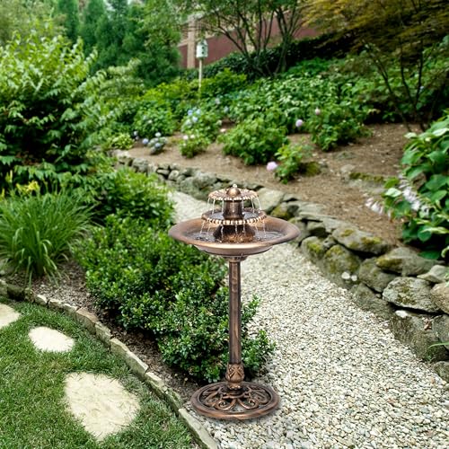Alpine TEC106-BZ bronze finish enhances garden aesthetics while serving as a focal point.