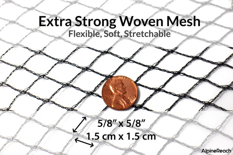 AlpineReach netting being applied to a fence demonstrating quick setup with zip ties