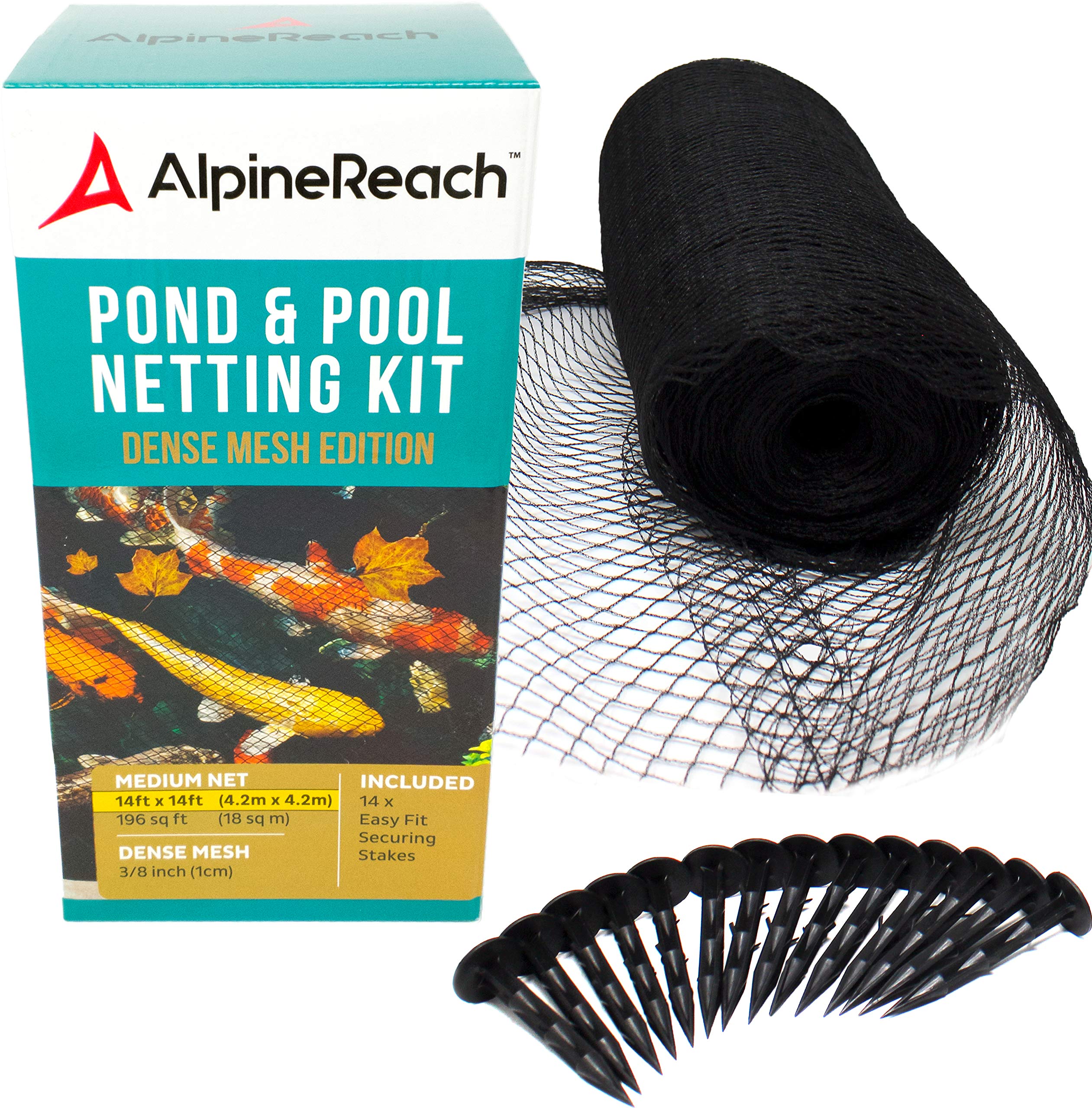AlpineReach Koi Pond Netting Kit overview shows comprehensive protection for koi and pond aesthetics.
