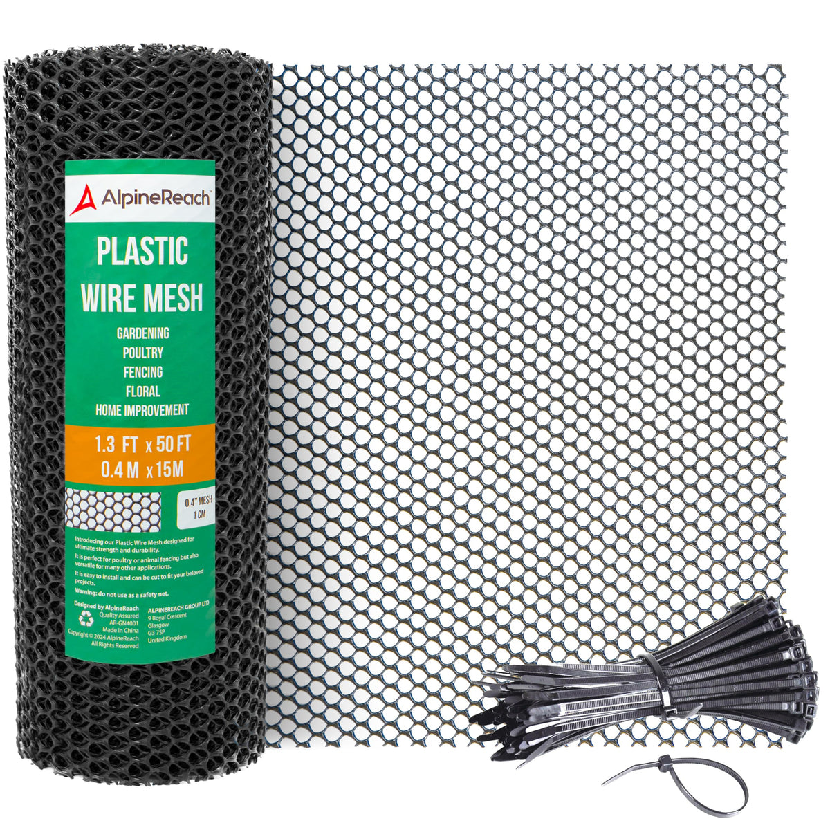 AlpineReach plastic wire mesh roll ready for durable garden fencing