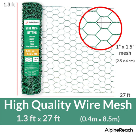 AlpineReach poultry fence grid 1in hex supports enclosures and trellises