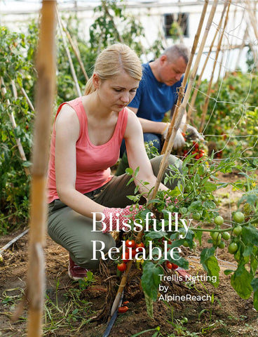 AlpineReach netting aids vertical gardening and plant organization.