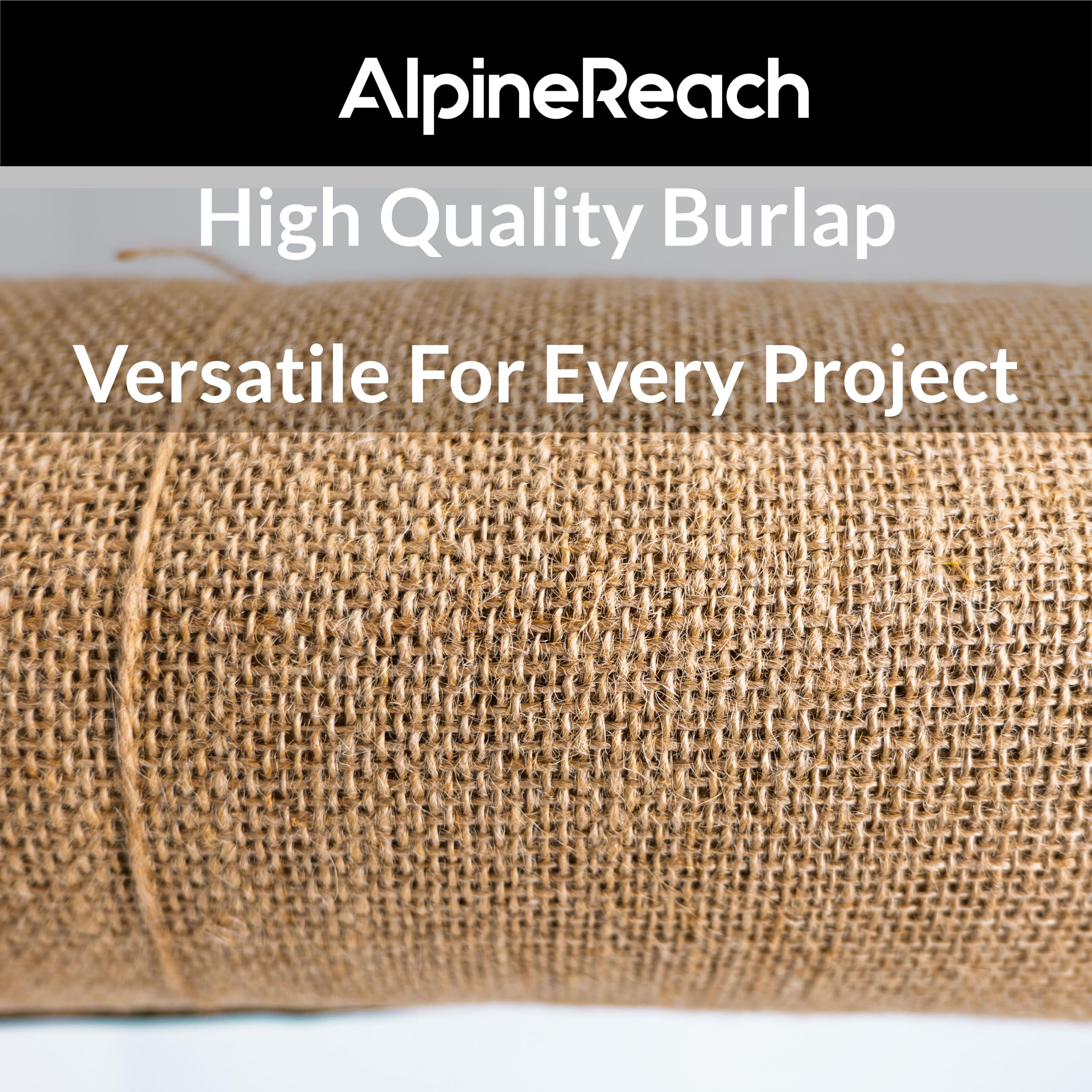 AlpineReach burlap roll shows natural texture for outdoor use.