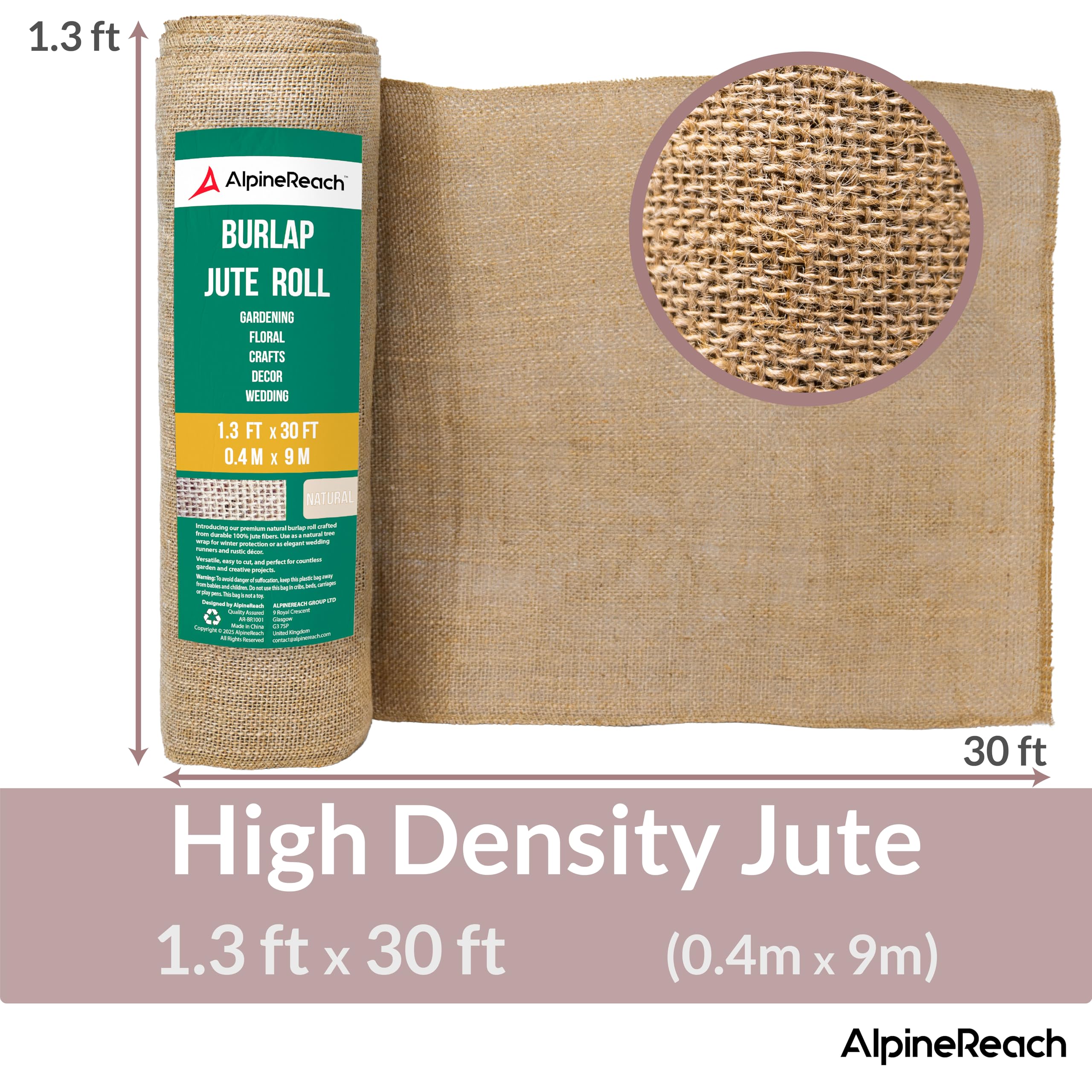 AlpineReach burlap roll used as tree wrap and root protection.