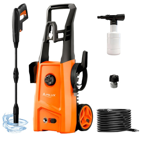 ALPSLUX electric pressure washer front view for powerful car and driveway cleaning