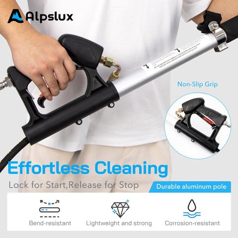 Alpslux hose adapters ensure compatibility with most pressure washers.