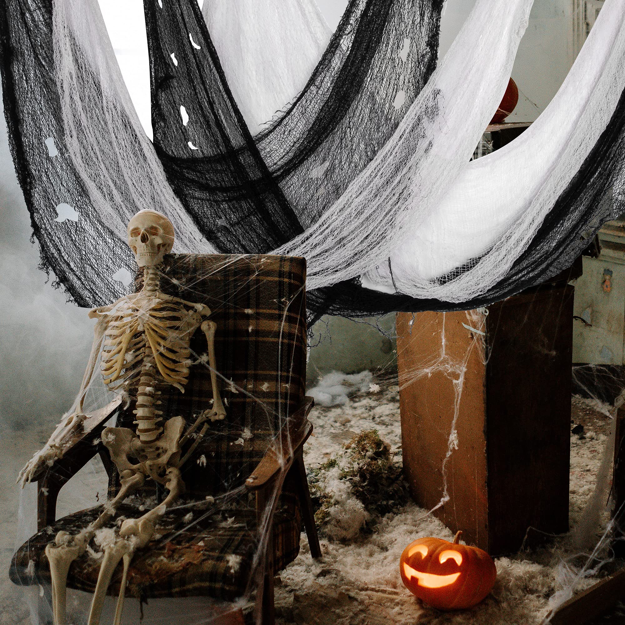 Alpurple white creepy cloth enhances eerie lighting for midnight horror scenes.