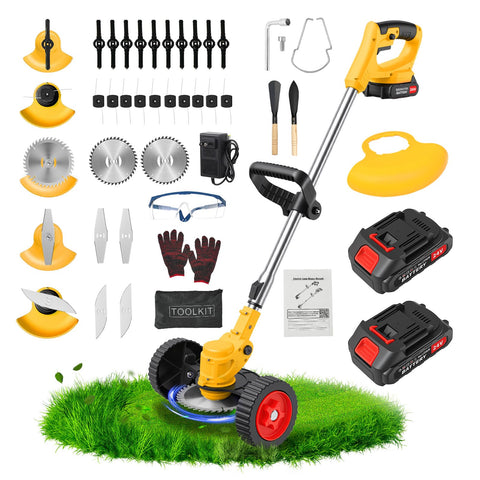 ALSO GO 24V cordless weed wacker in 3-in-1 mode for versatile lawn maintenance.