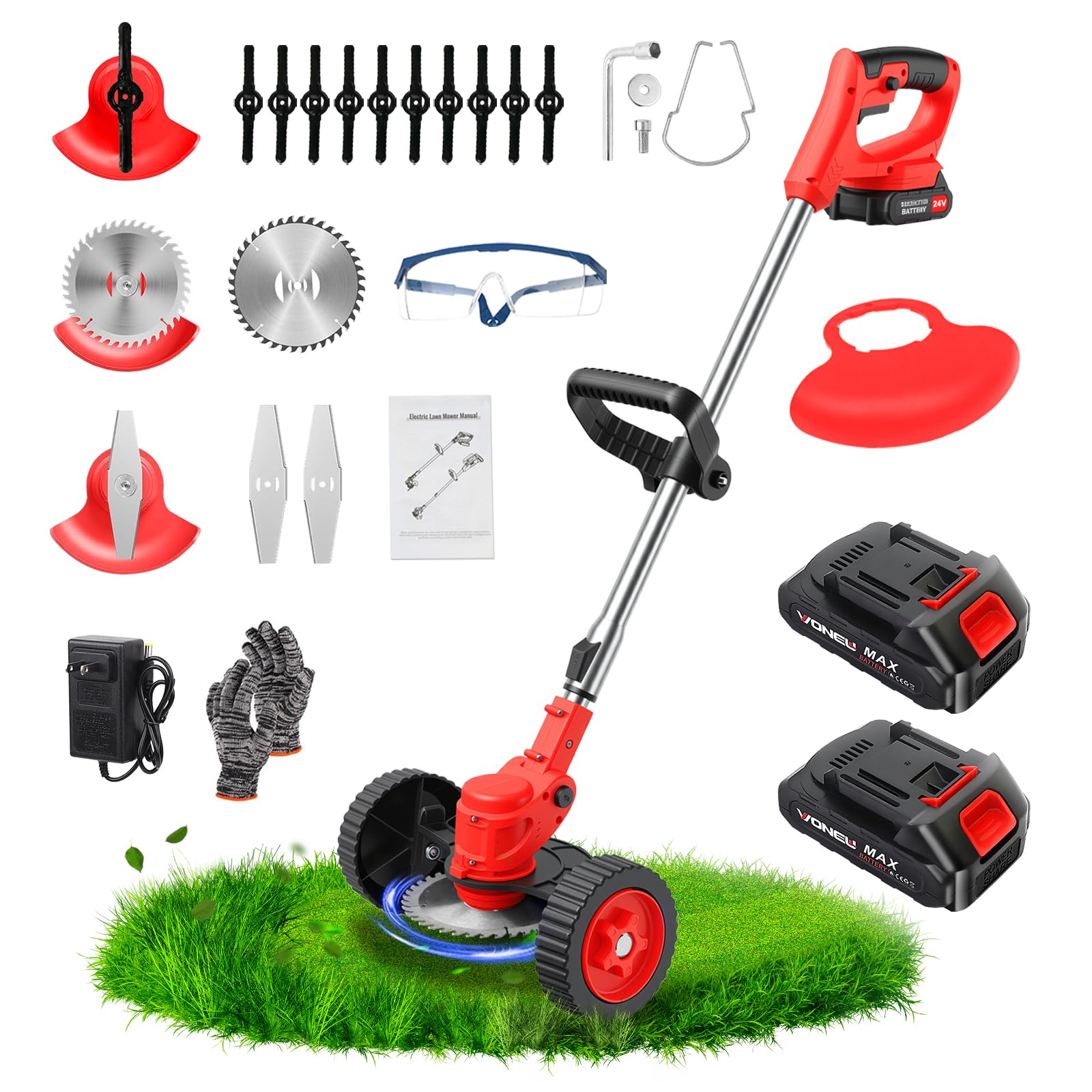 ALSO GO 24V weed wacker bundle with batteries enables cordless yard work