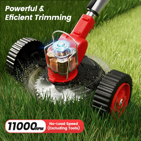 ALSO GO rotating head enables trimming on slopes and tight corners
