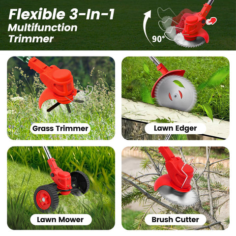 ALSO GO adjustable-length pole reduces bending for comfortable trimming