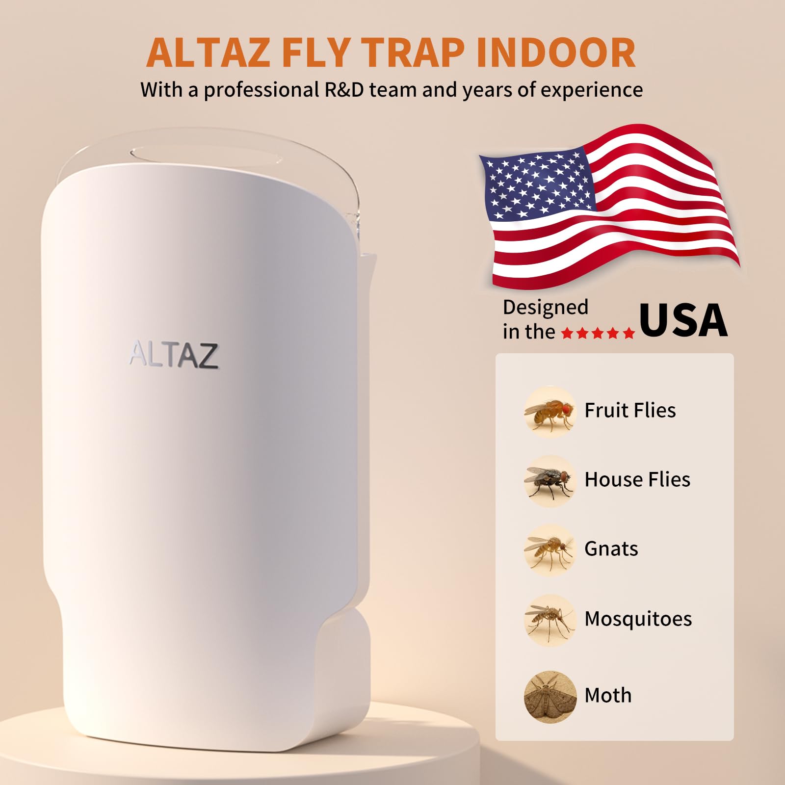 Altaz Fly Trap Indoor sticky-card refill close-up, shows replaceable adhesive for mess-free operation.