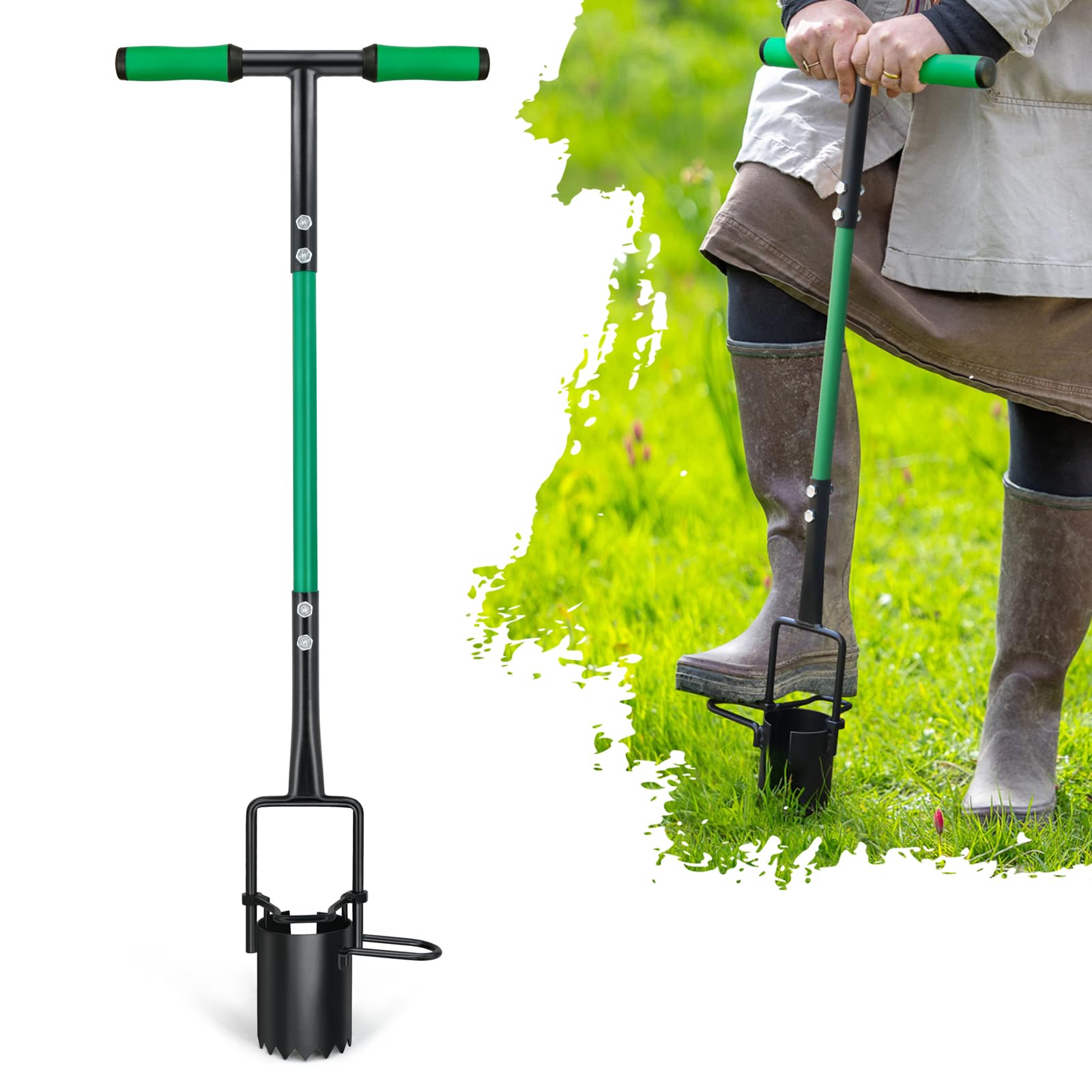 Altdorff Bulb Planter Tool with stand-up design eases bulb planting.