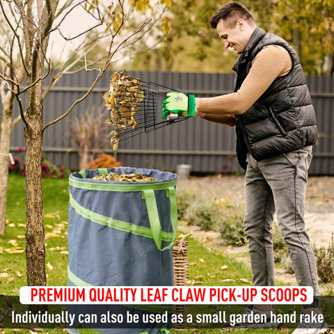 Altdorff leaf grabber enables convenient one handed use.