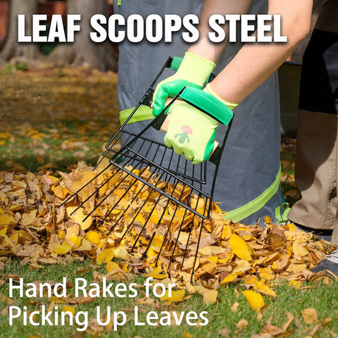 Altdorff leaf rake wide 14 inch head speeds cleanup.