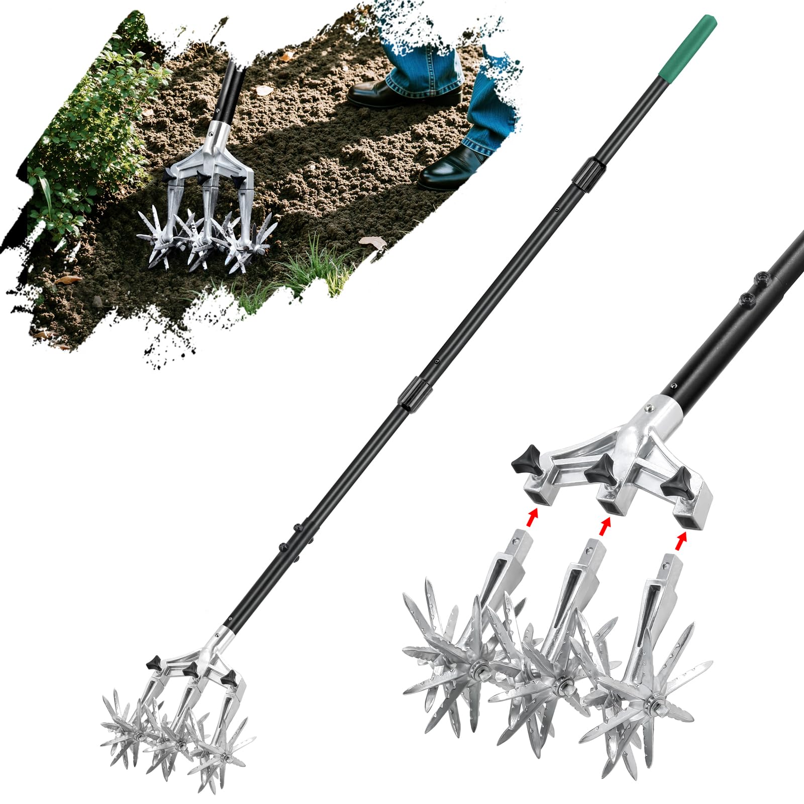 Altdorff rotary cultivator head with steel tines for durable soil prep.
