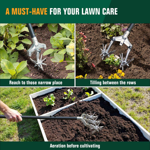 Altdorff soil aeration action improves water and nutrient entry.
