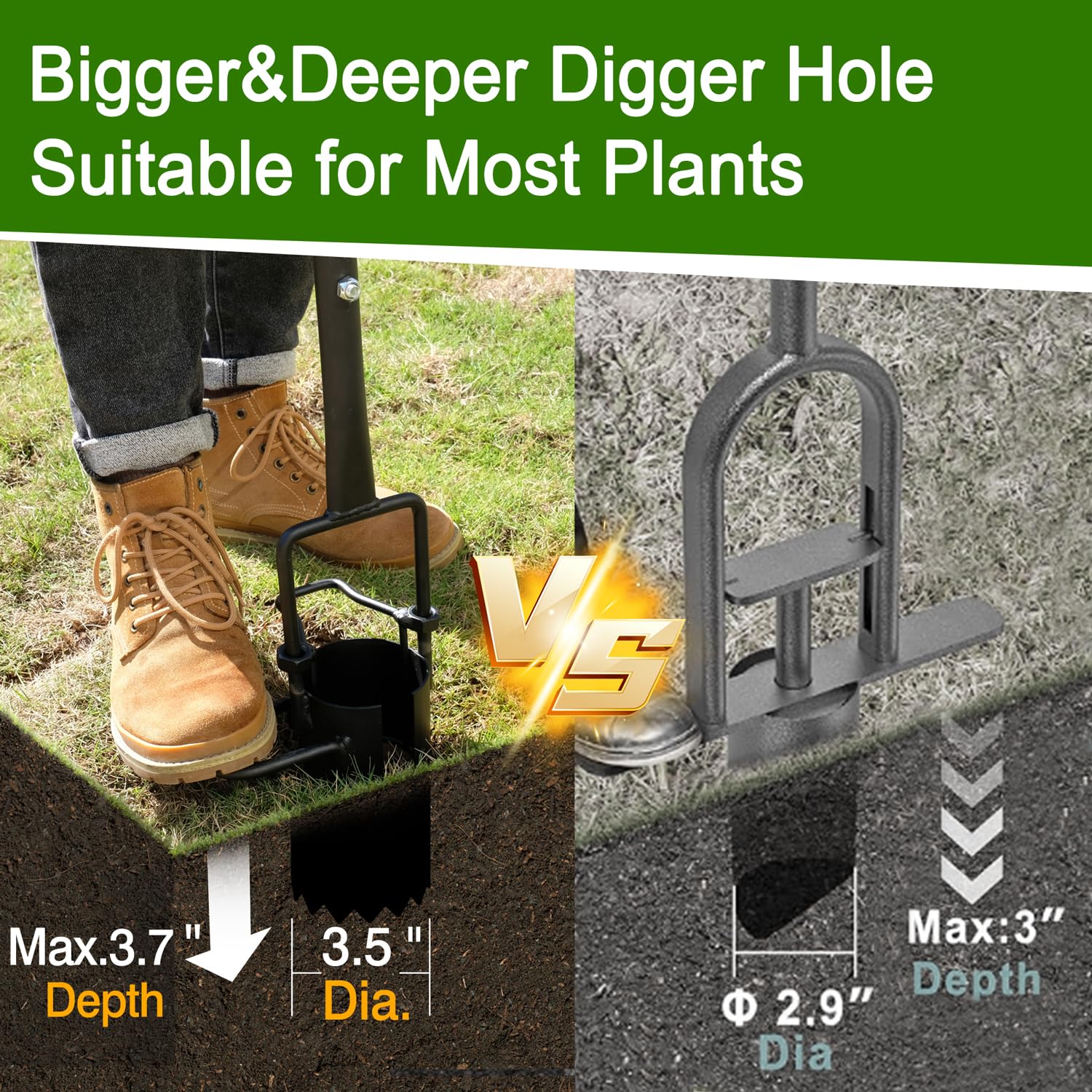 Altdorff sod plugger with serrated edges enables quick soil extraction.
