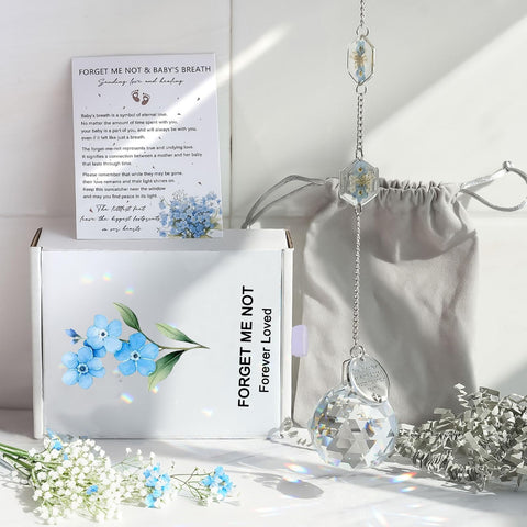Althgr forget-me-not pressed baby breath centerpiece conveying eternal love and memory