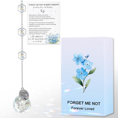 Althgr miscarriage memorial suncatcher blue white hanging in window for remembrance