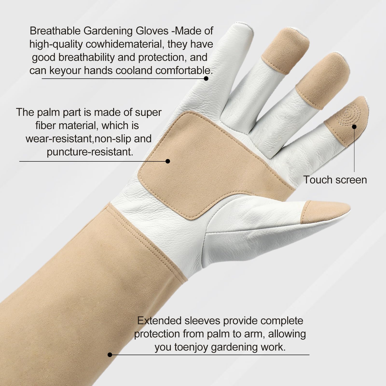 Altozor breathable cowhide gloves keep hands cool during daily gardening tasks.