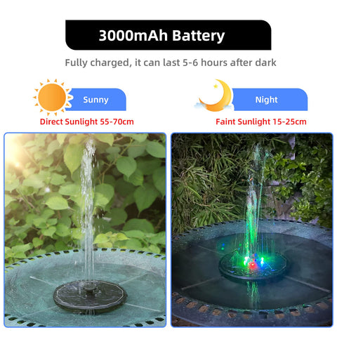 ALUKIKI fountain with 8 LED colors for dramatic evenings.