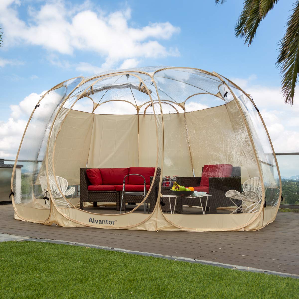 Alvantor sun shade sail cover in package demonstrates easy installation