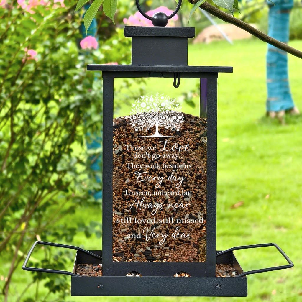 AlwaysLovarious sympathy memorial bird feeder outdoor durability for year-round remembrance.