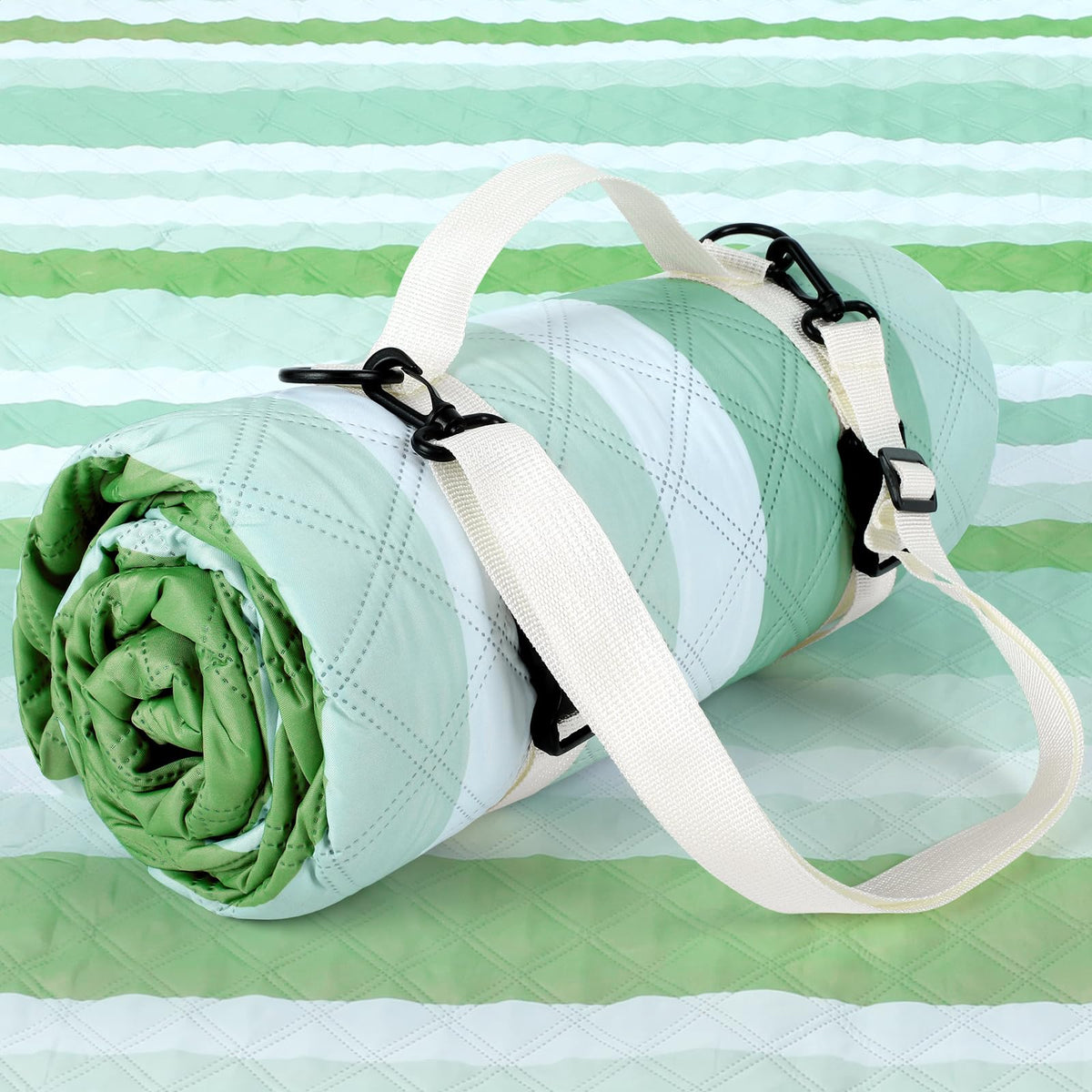 Alwaysturdy big picnic blanket opened for spacious seating of 6-8 adults