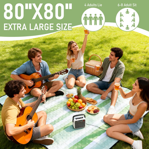 Alwaysturdy picnic blanket folded compactly for easy transport
