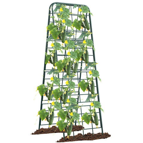 Alxcellion heavy-duty trellis side view showing adjustable height for garden use