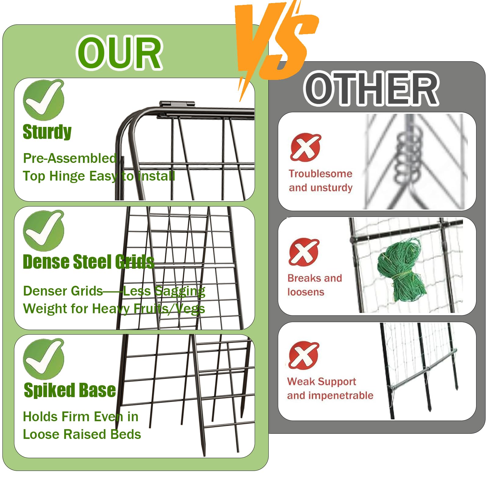 Alxcellion outer frame reinforced 1cm for wind resistance and stability.