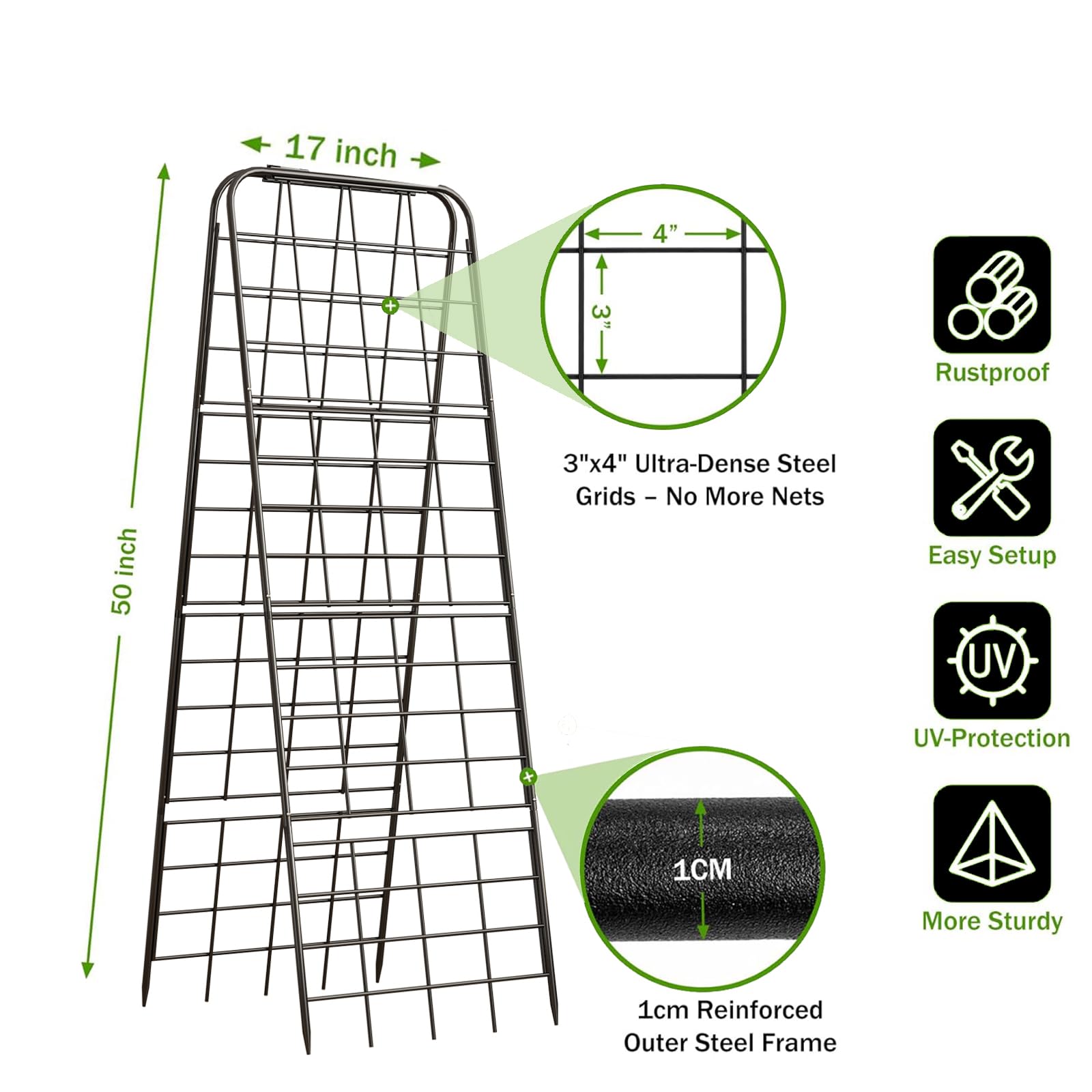 Alxcellion trellis dense grid demonstrates strong load distribution for heavy fruit crops.