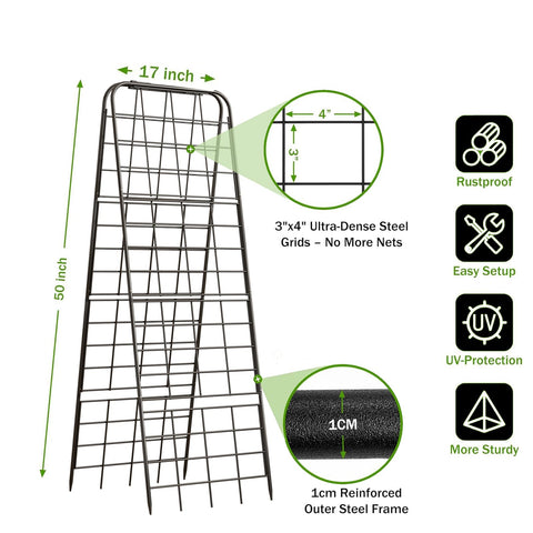 Alxcellion trellis dense grid demonstrates strong load distribution for heavy fruit crops.