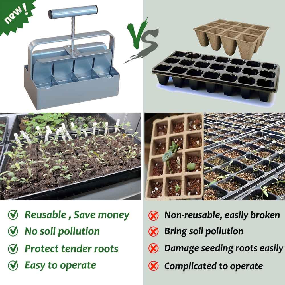 ALXMYAO pressing seed block formed by the tool for easy transplant.