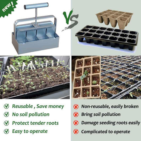 ALXMYAO pressing seed block formed by the tool for easy transplant.