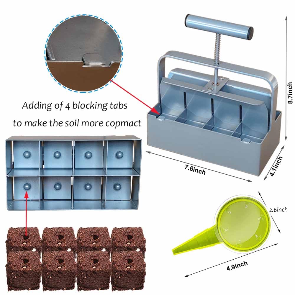ALXMYAO soil blocker assembly and use setup for quick garden blocks.