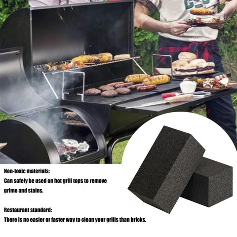 ALXYF grill brick on hot grill, non-toxic cleaning protecting surfaces