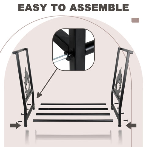 Alyoen compact rack fits near the hearth with precise dimensions.