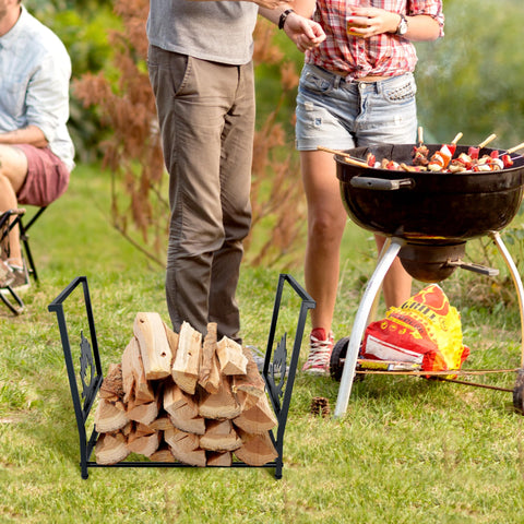 Alyoen indoor outdoor log holder suits fireplaces and fire pits.