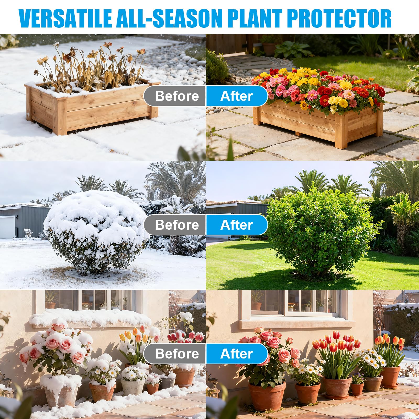 ALYSTER all-season garden cover suits roses, vegetables, and patio plants.