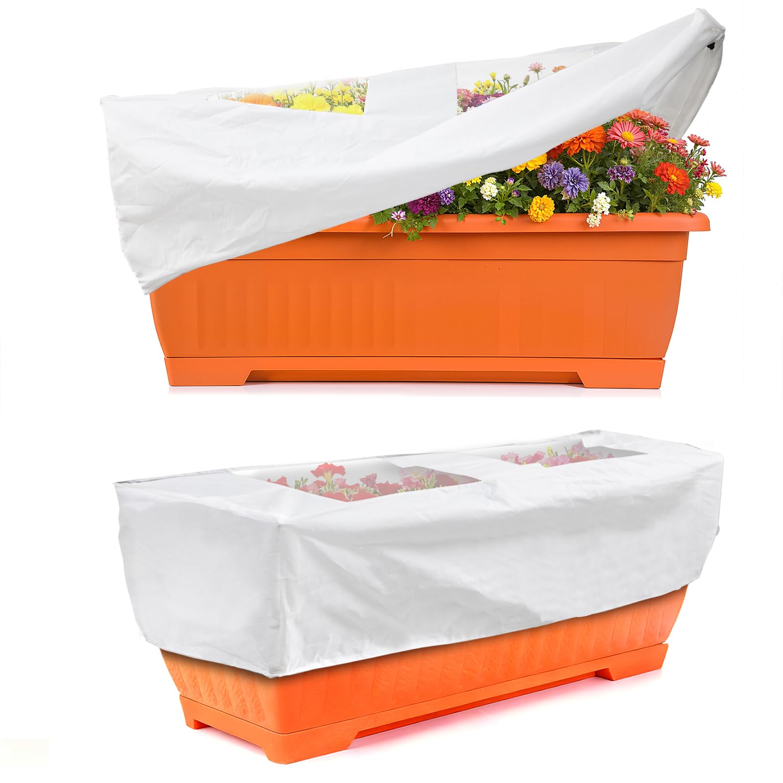 ALYSTER rectangular plant cover with clear top protects plants from frost while letting light through.