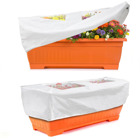 ALYSTER rectangular plant cover with clear top protects plants from frost while letting light through.