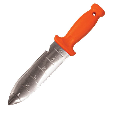 A.M. Leonard Deluxe Soil Knife spear point tip for clean punctures