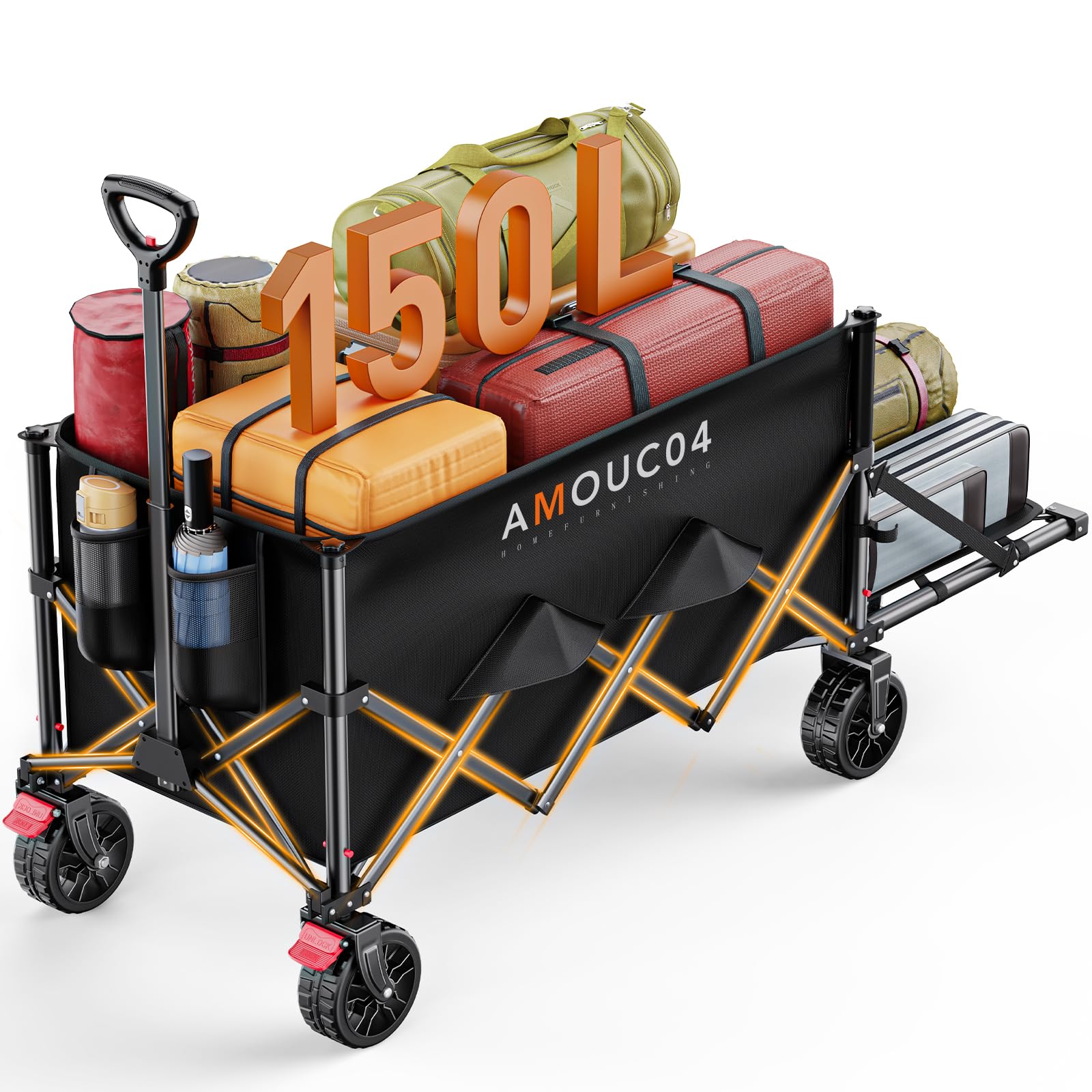 AMADA HOMEFURNISHING wagon cart cup holders secure drinks on the go