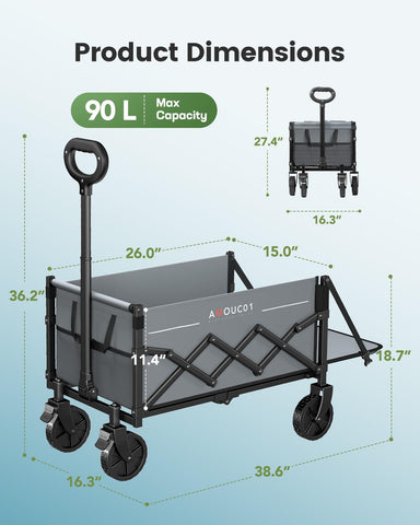 AMADA wagon cart lockable wheels prevent slipping on uneven ground